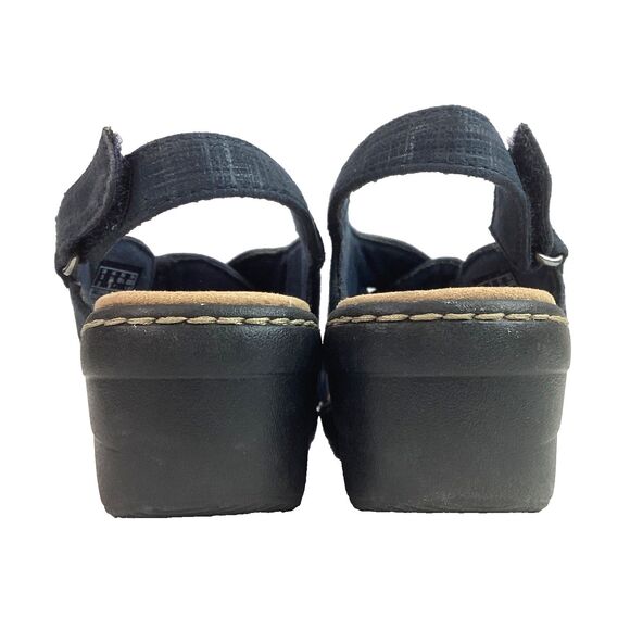 Clarks Merliah Echo Women 5.5(M) Blue Denim Strap Ankle Buckle Heel Sandal 28025 - Picture 3 of 9